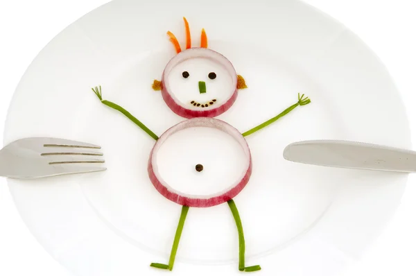 stock image Vegetable man on dish