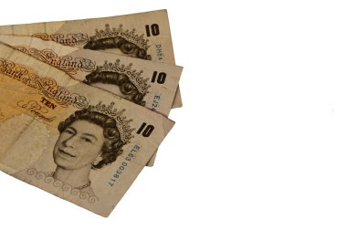 Three Dirty Ten Pound Notes clipart