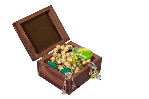 Caja de baratijas con joyas Imágenes de stock libres de derechos