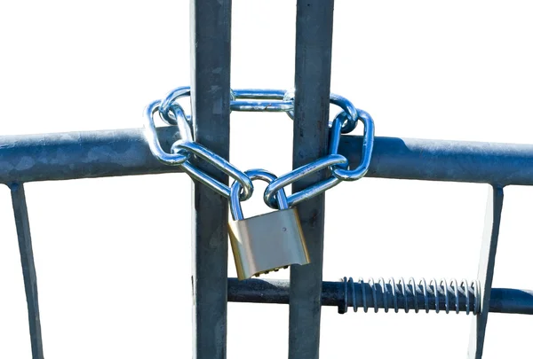 Padlock and Chain on White — Stock Photo, Image