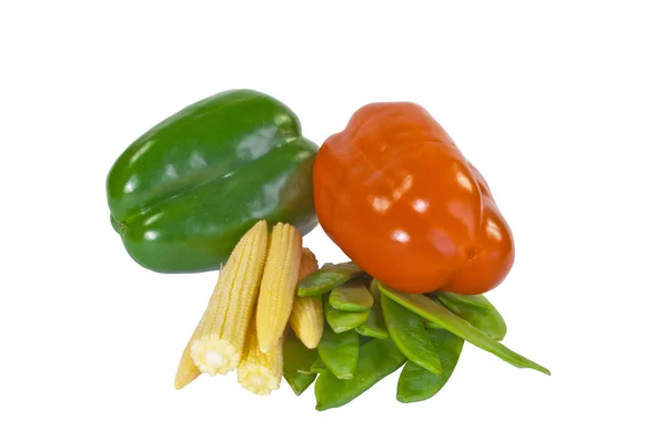 Mangetout, Baby Corn and Peppers — Stock Photo, Image