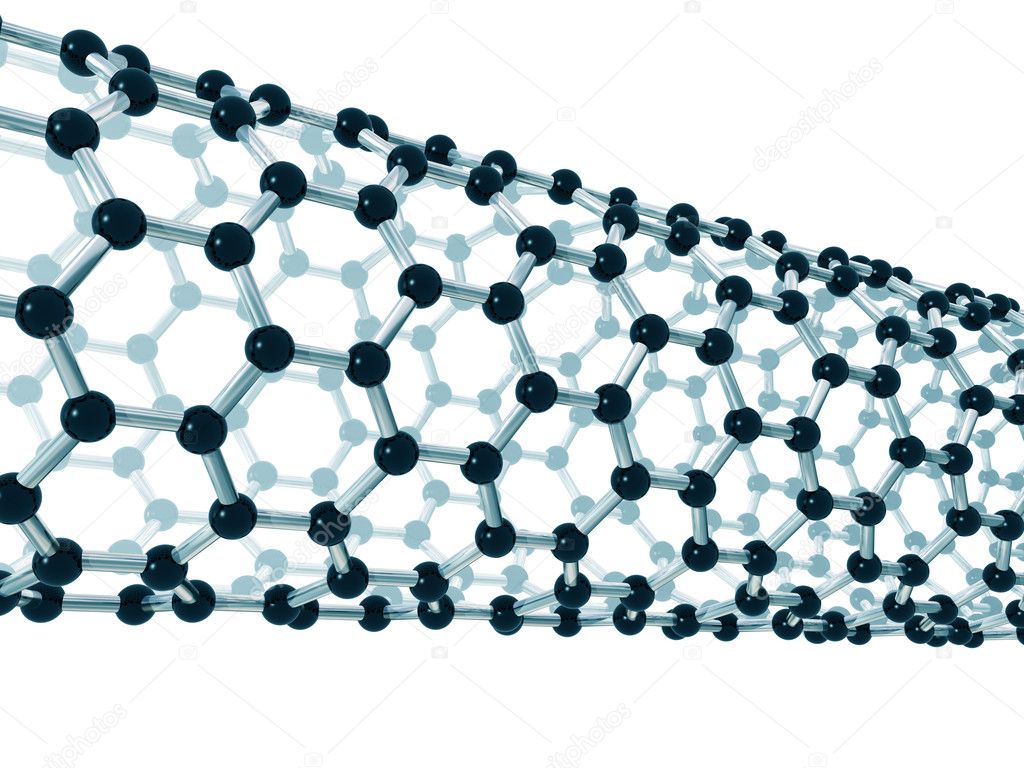 Illustration of the detailed structure of a carbon nanotube