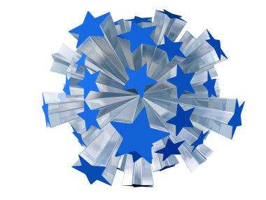 Explosion of blue stars clipart