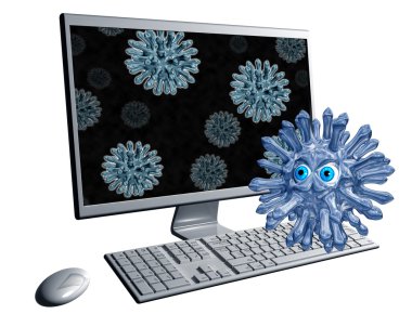 Destructive computer virus clipart