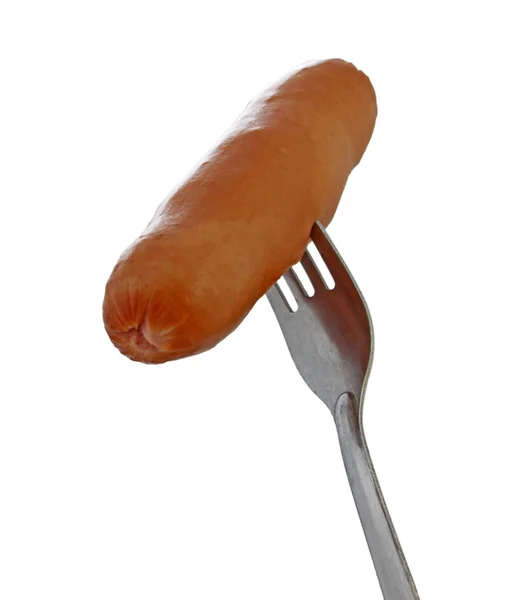 叉子上的香肠 — 图库照片