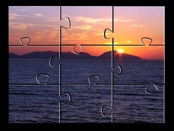Východ slunce puzzle — Stock fotografie