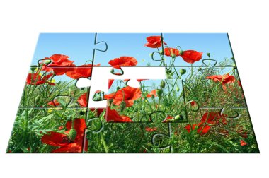 Jigsaw puzzle Poppies clipart