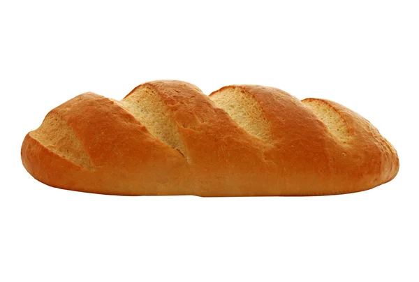 孤立在白色背景上的长面包 全麦面包 — 图库照片