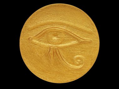 siyah altın rengi muska göz Horus izole