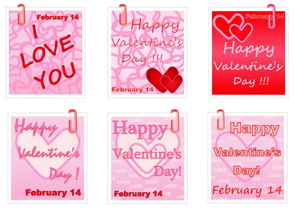 Vector Clipart Notes Valentines Day — Stock Vector