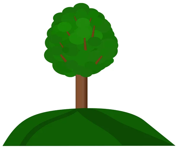 Baum auf einem Hügel — Stockvektor