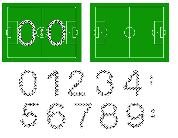 足球比分数字所作的与沥青球 — 图库矢量图片