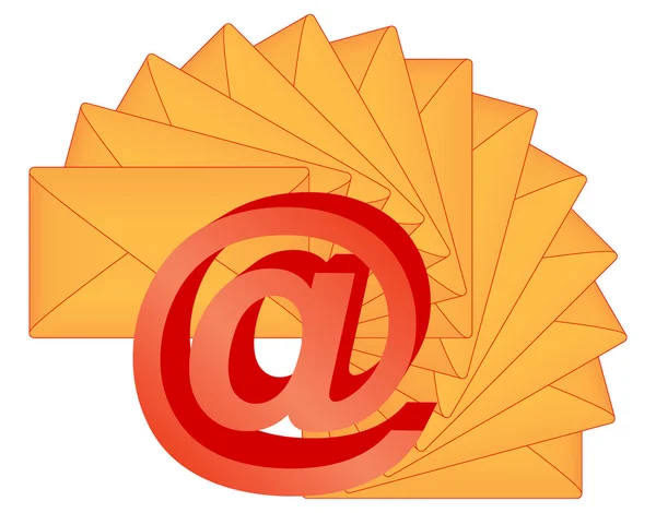 3d E-Mail-Zeichen — Stockvektor