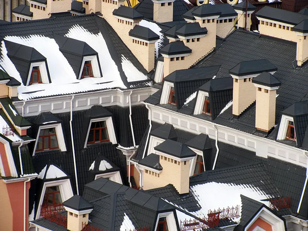 Telhados sob neve — Fotografia de Stock