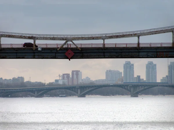 Bridges over Dnieper — Stock Photo, Image