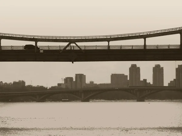 Mosty nad Dnieprem — Zdjęcie stockowe