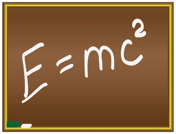 Fórmula de Einstein en una pizarra — Vector de stock