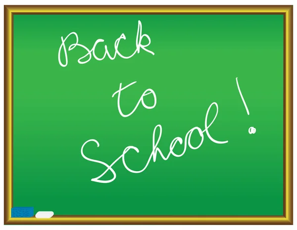 Back to school message on a chalkboard — Stock Vector