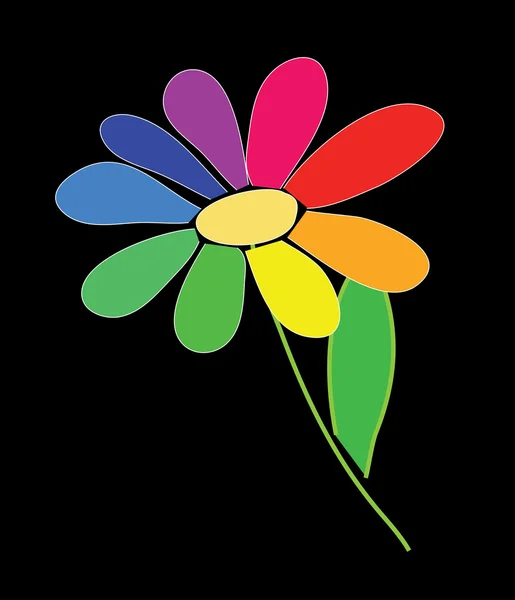 Rainbow flower — Stock Vector