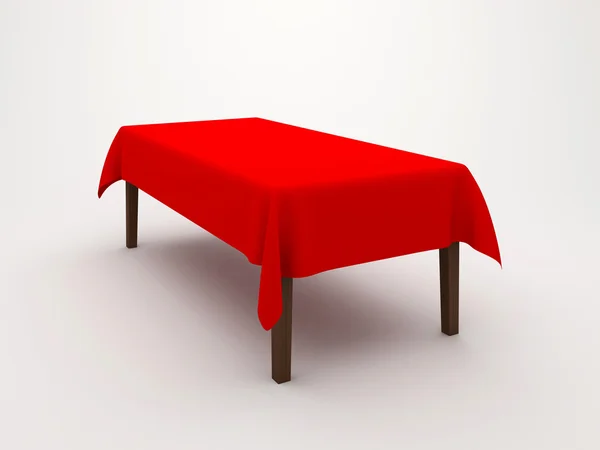 Tisch mit einem Tuch abgedeckt — Stockfoto
