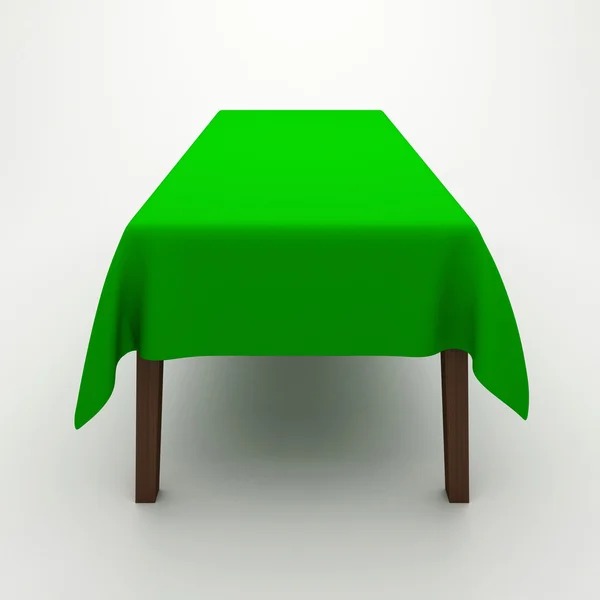 Stół przykryty ściereczką — Zdjęcie stockowe