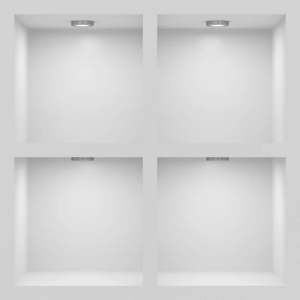 Estante blanco vacío —  Fotos de Stock