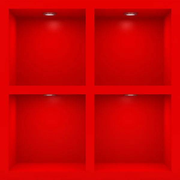 Estante rojo vacío — Foto de Stock