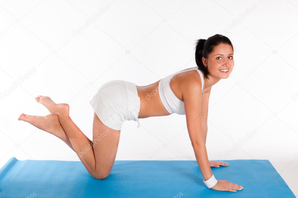 Woman doing push-up exercise