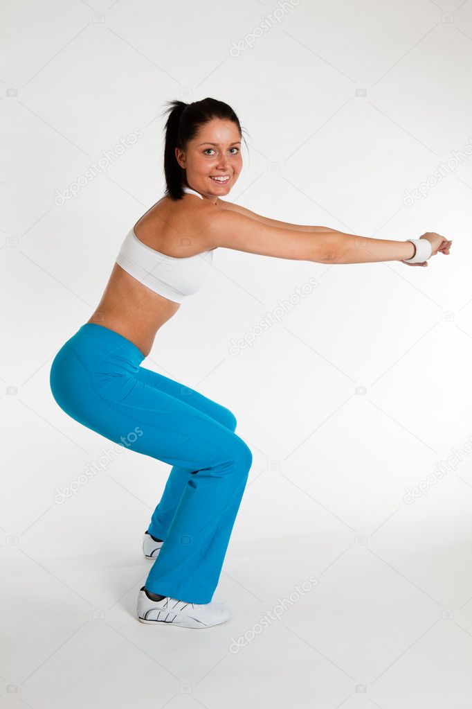 Woman exercising aerobics
