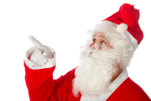 Papai Noel apontando para cima — Fotografia de Stock