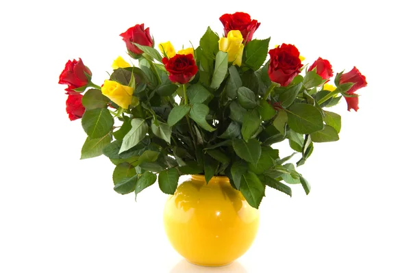 花束红色和黄色玫瑰 — 图库照片