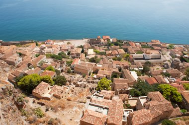 Şehir merkezindeki monemvasia