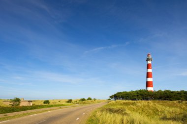 Lighthouse in landscape clipart
