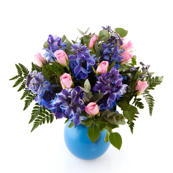 Bouquet in blu e rosa — Foto Stock