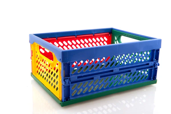 Caja de compras de plástico — Foto de Stock