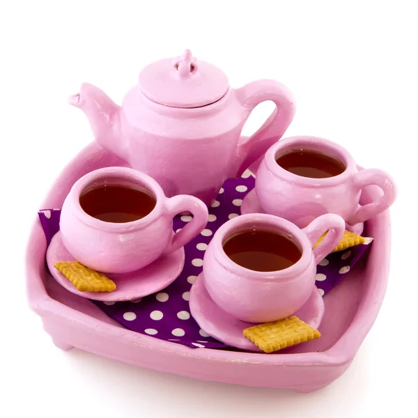 粉红色手工陶器 — 图库照片