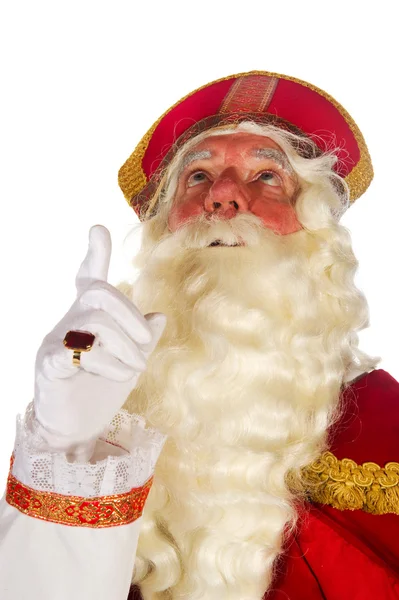Dutch Sinterklaas pointing up — Stock Photo, Image