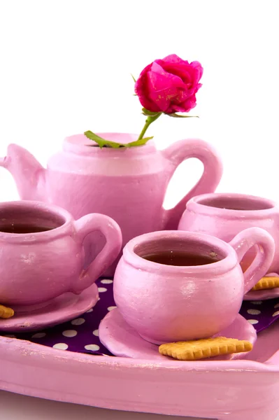 Розовая посуда ручной работы — стоковое фото