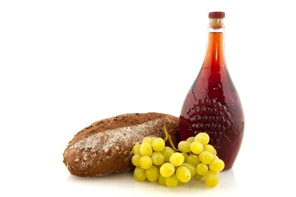 Wine bread and fruit — Stock Photo, Image