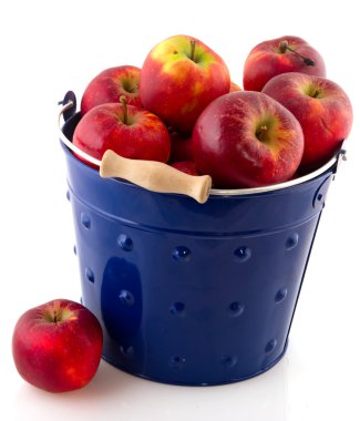 Bucket red apples clipart