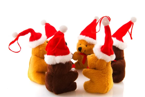 Christmas bears in a circle — Stock Photo, Image