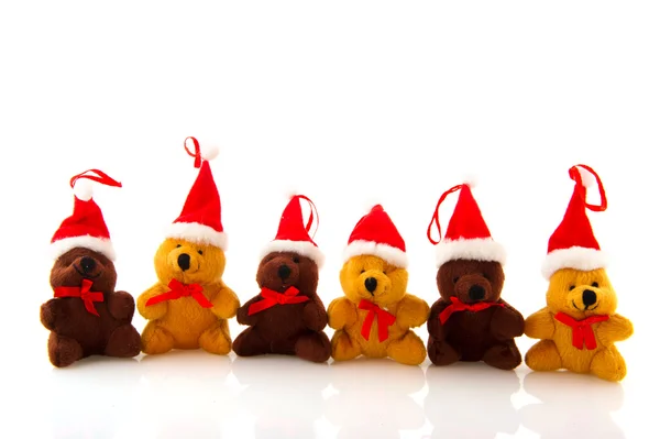 Christmas bears in a row — Stock Photo, Image