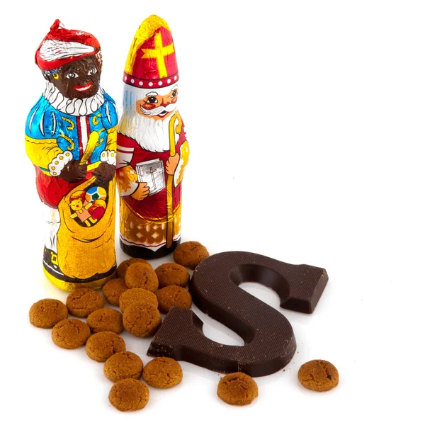 Schwarzes Piet mit traditionellen Bonbons — Stockfoto