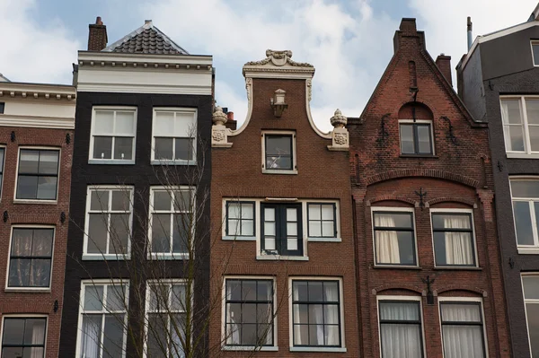 Amsterdam kanal evleri — Stok fotoğraf