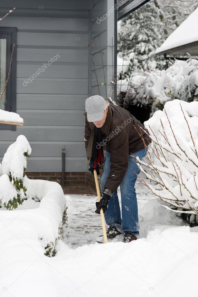 Man is removal snow