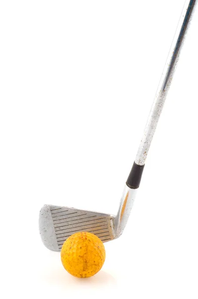 Golfen Met Club Gele Bal — Stockfoto