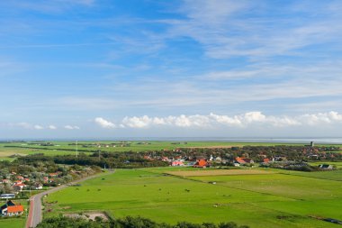 Hollandalı wadden Adası'ndan manzara