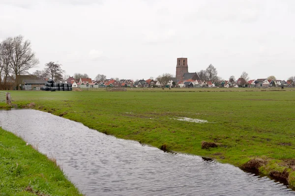 Niebo Linii Typowe Małe Wieś Holenderska Ransdorp — Zdjęcie stockowe