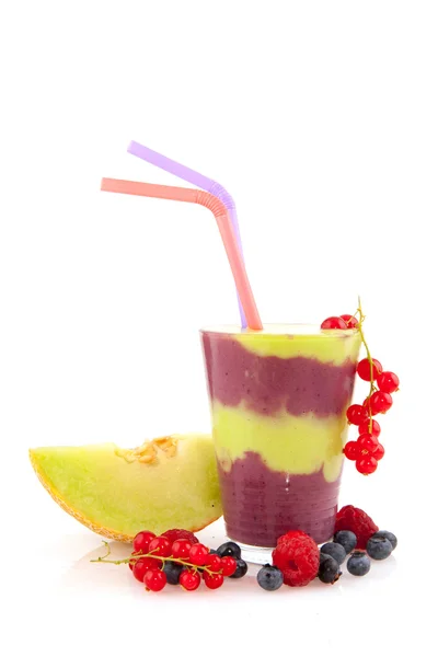 Bebida Fruta Saudável Com Melão Fresco Bagas — Fotografia de Stock