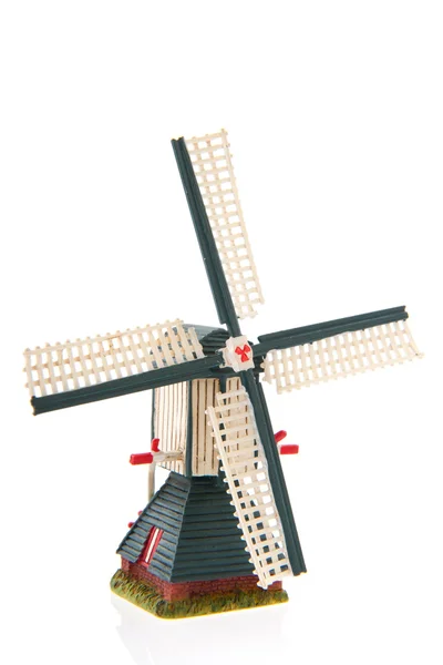 Plastikowe Holenderski Wiatrak Białym Tle Nad Białym — Zdjęcie stockowe